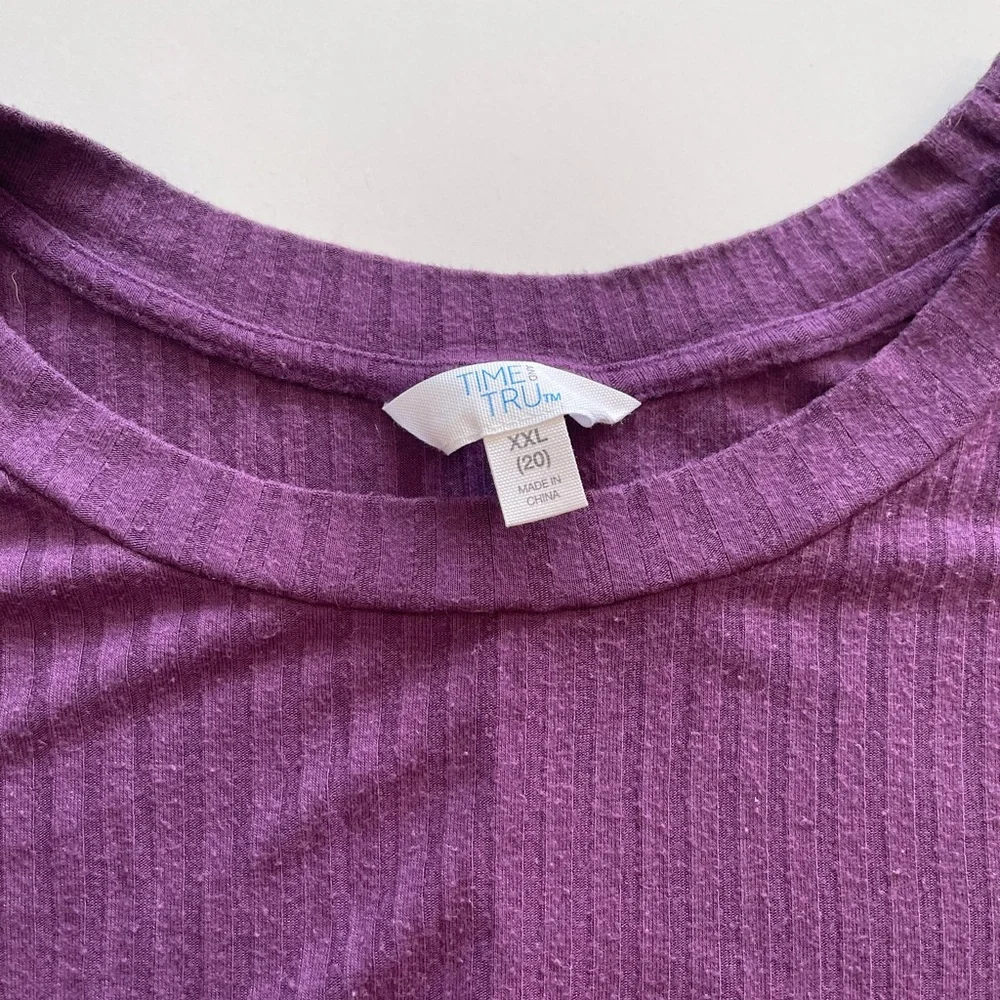 Time and Tru Purple Knot Tunic Top